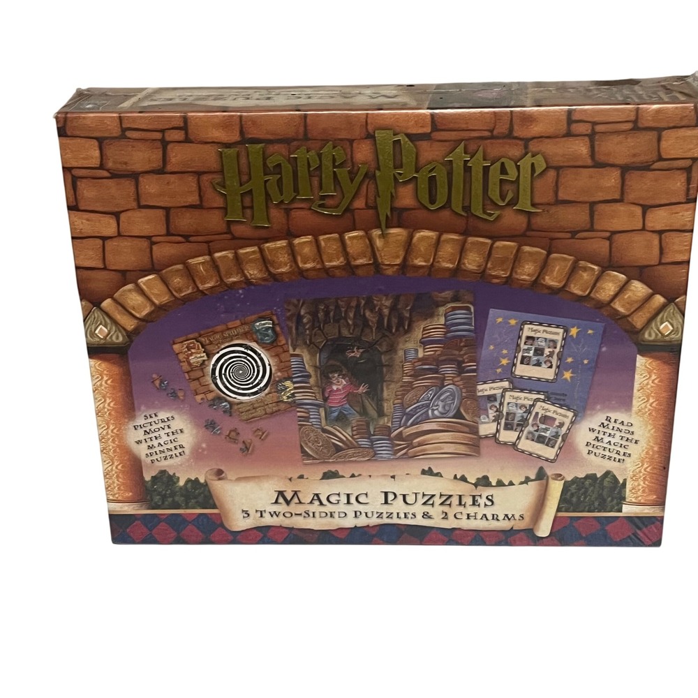 Harry Potter Magic Puzzles Unisex OS Multicolor New 3 Two-Sided Puzzles 2 Charms